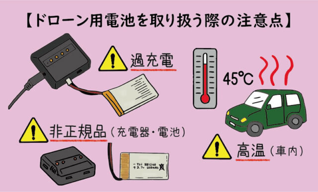 ドローン用の電池を安全に使うには？